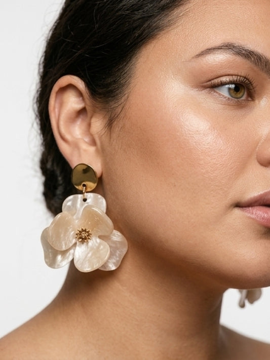 Boucles d'oreilles Floralia sable