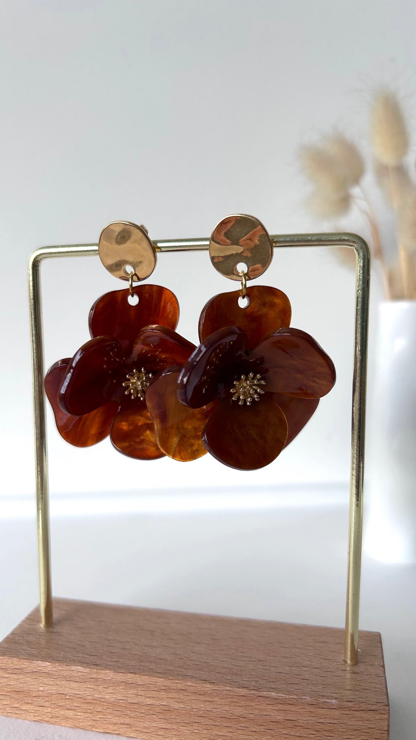 Boucles d'oreilles Floralia moka