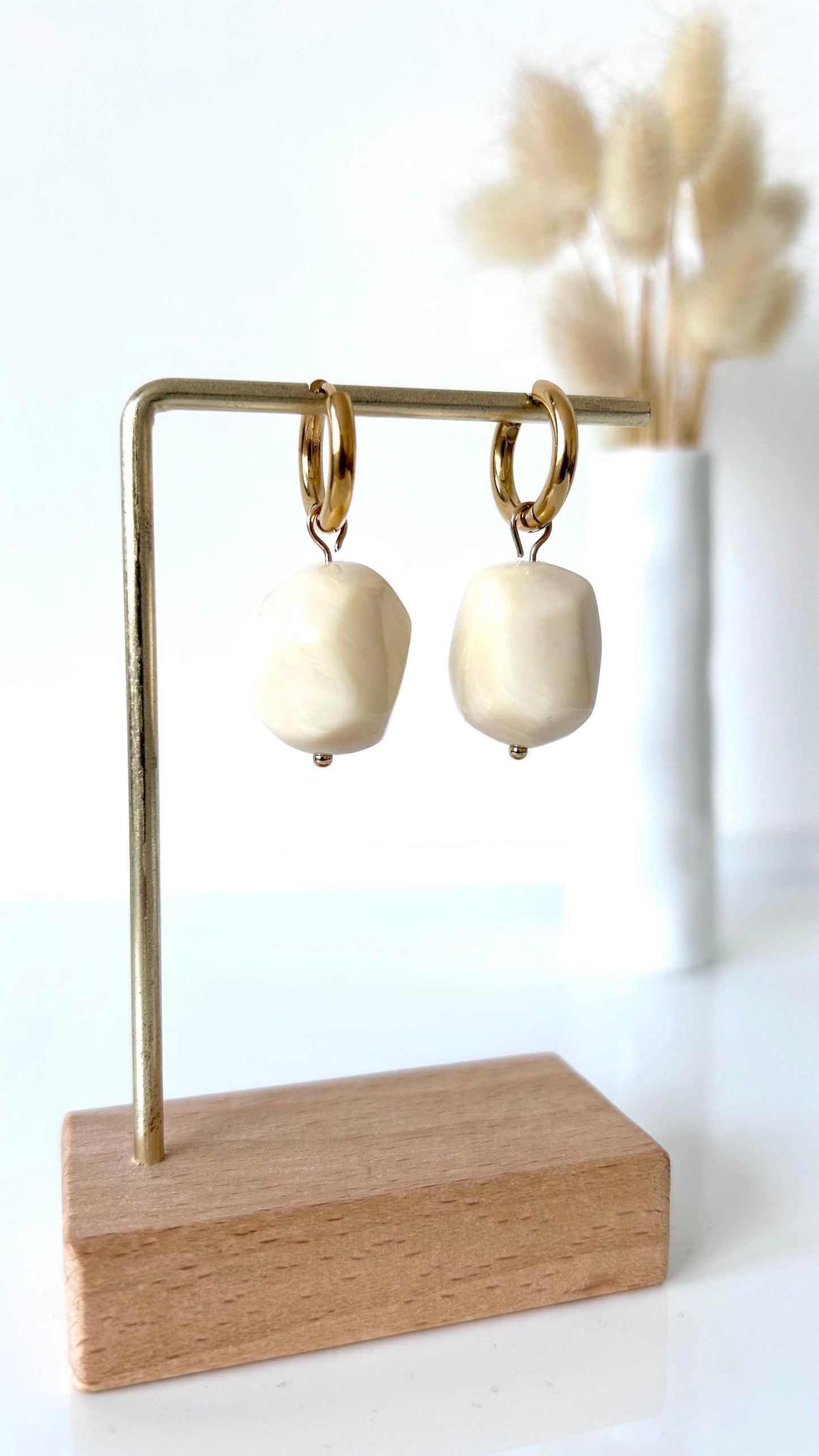Boucles d'oreilles Lilou ivoire