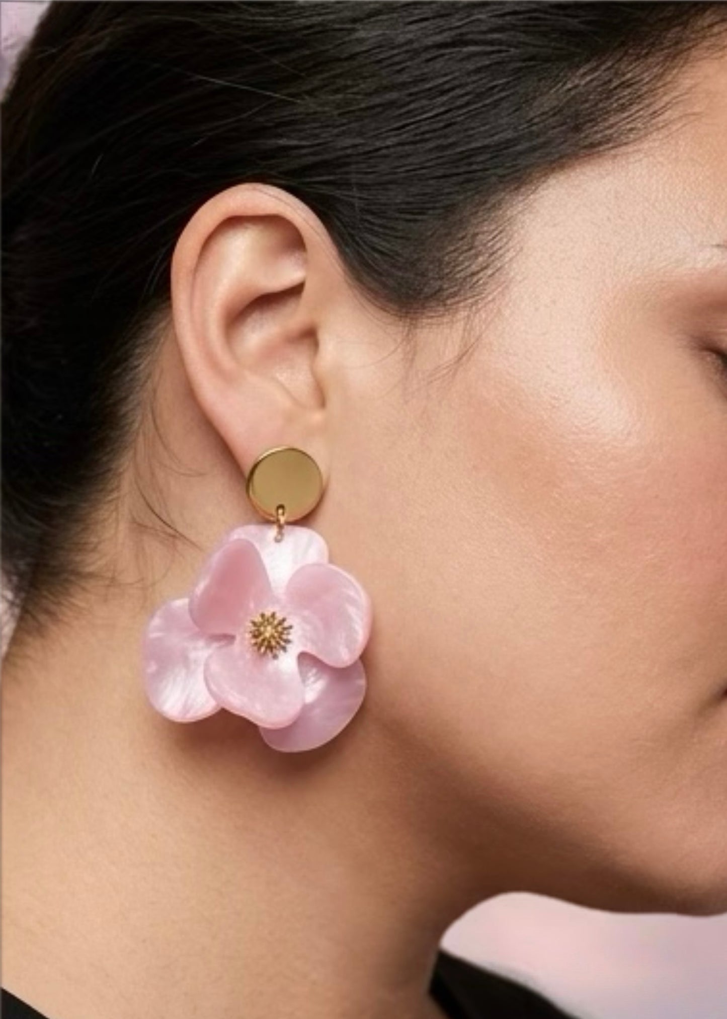 Boucles d'oreilles Floralia rose