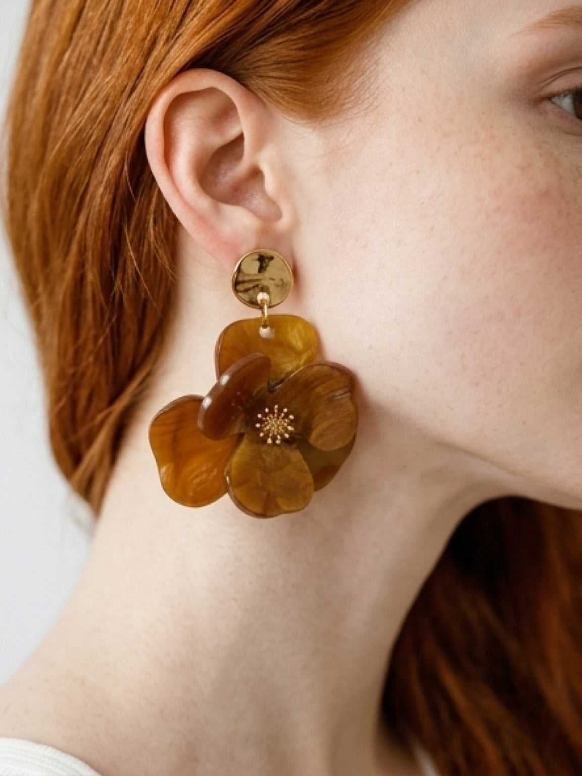 Boucles d'oreilles Floralia moka