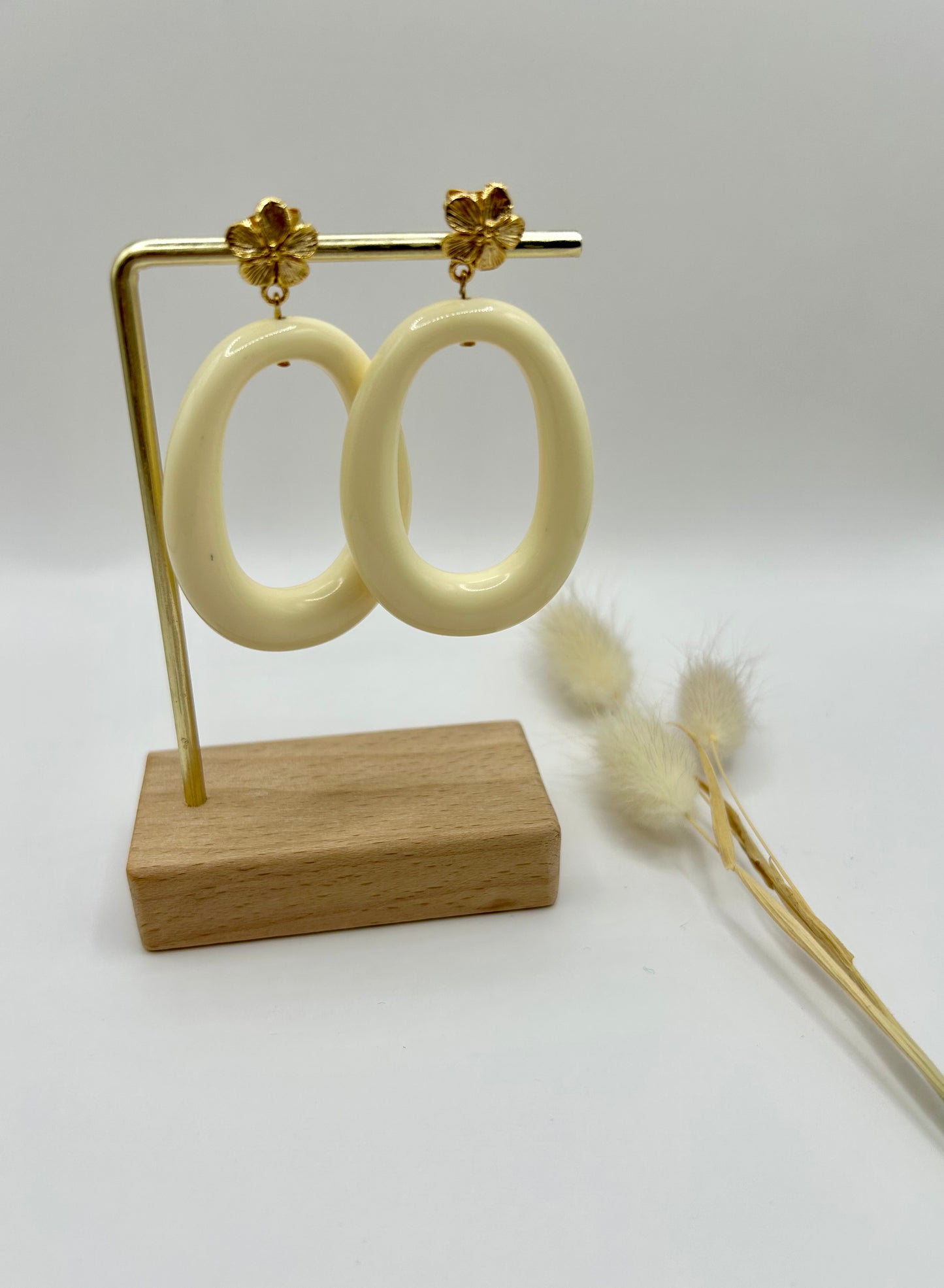 Boucles d'oreilles Hortense crème