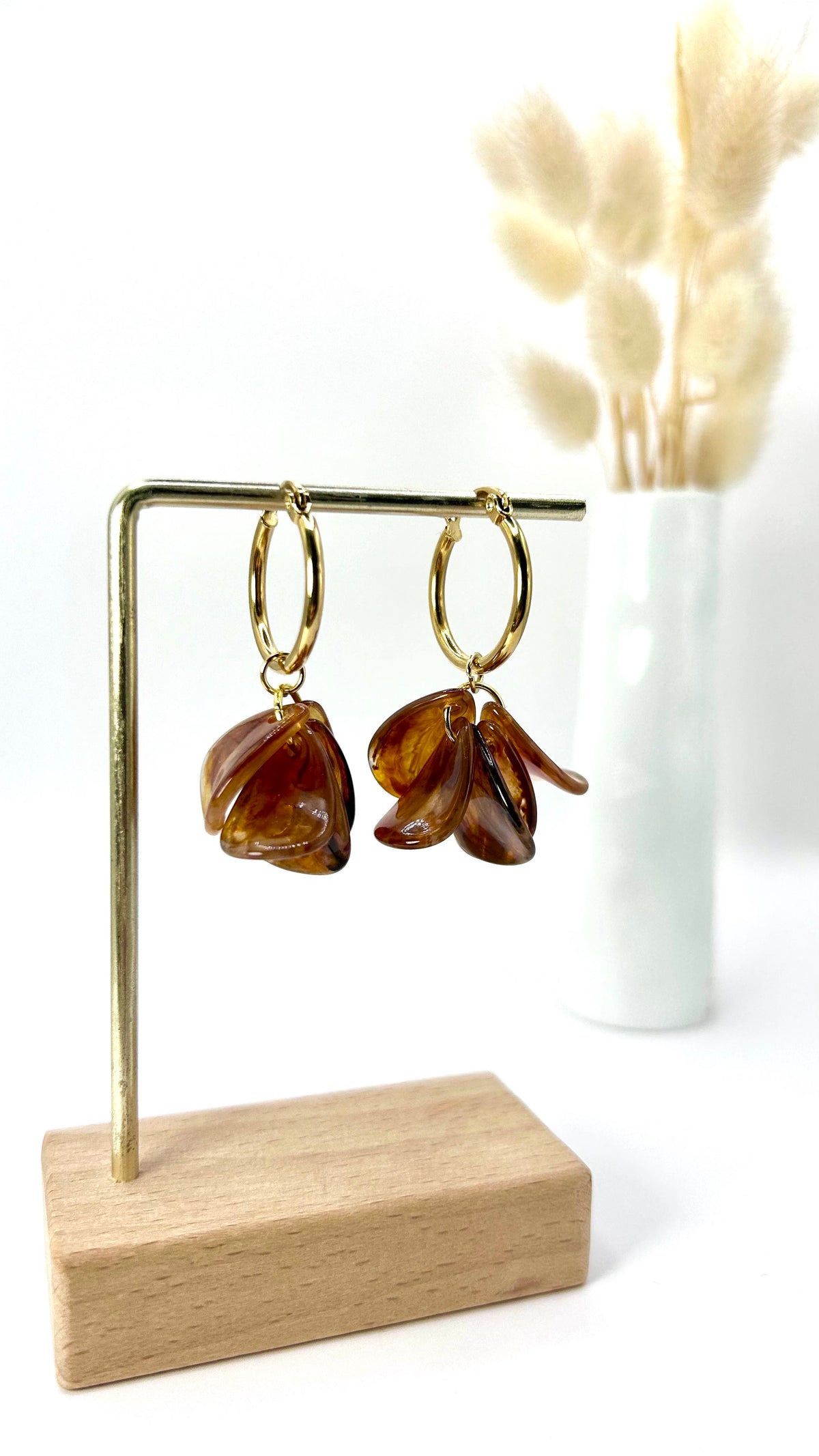 Boucles d'oreilles Floriane moka