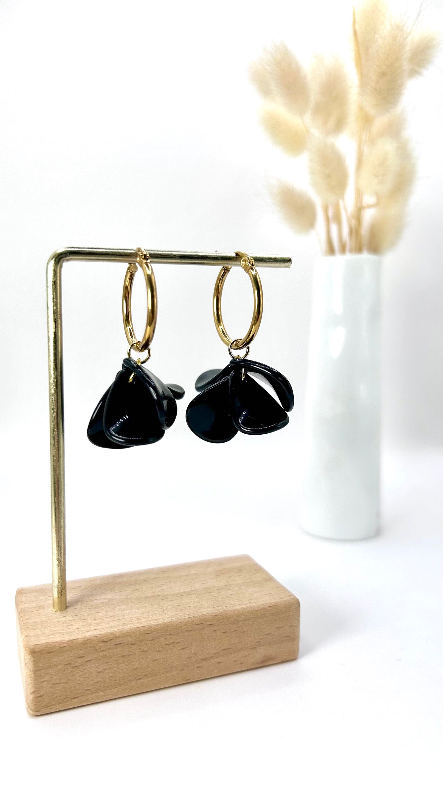 Boucles d'oreilles Floriane black