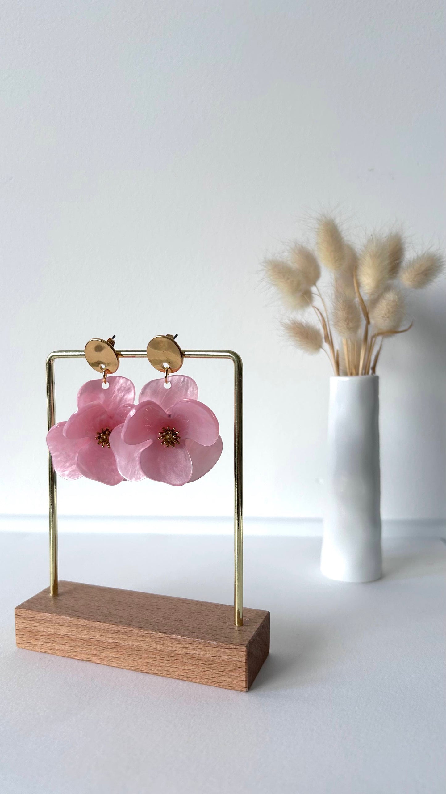 Boucles d'oreilles Floralia rose