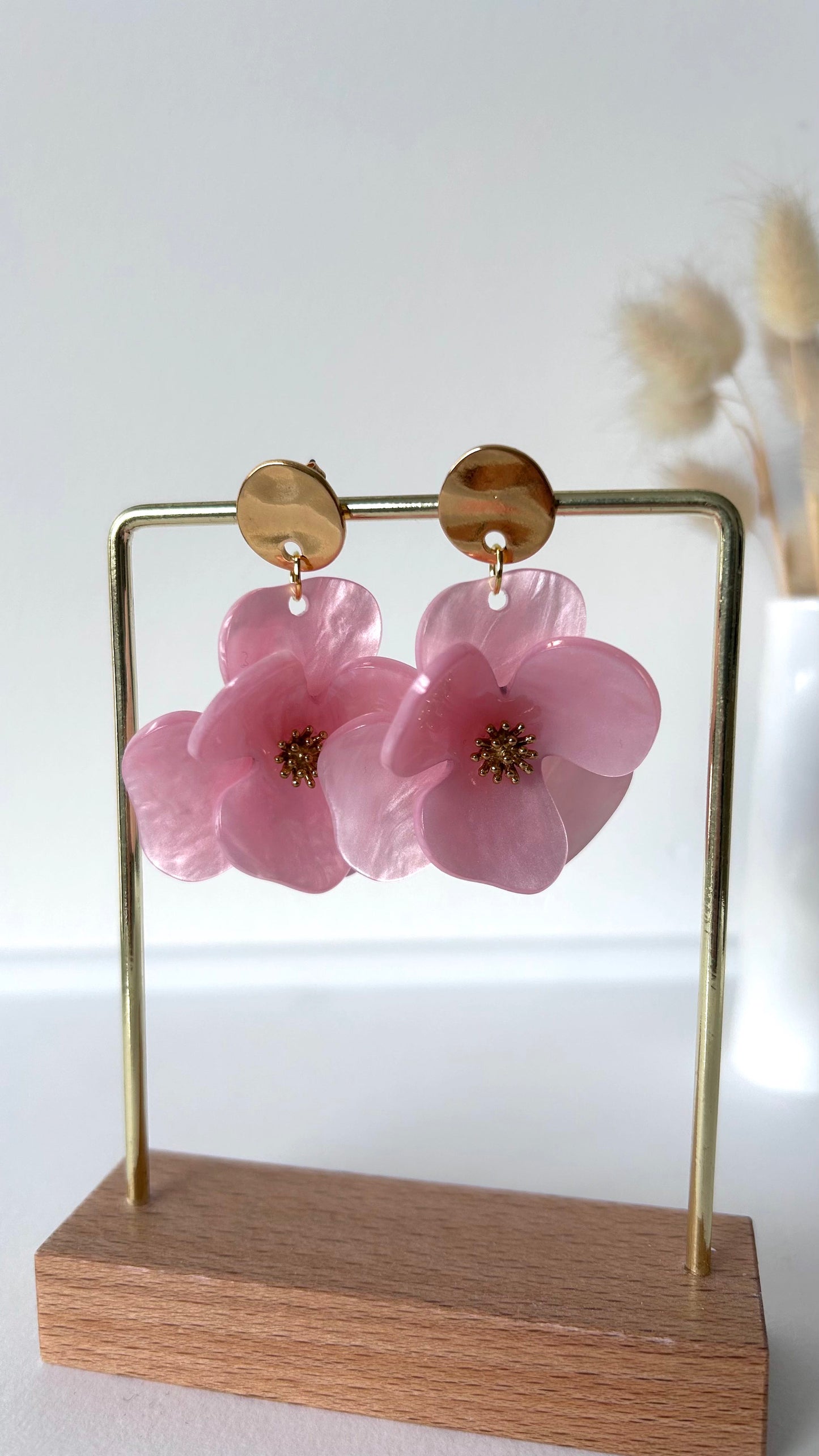 Boucles d'oreilles Floralia rose