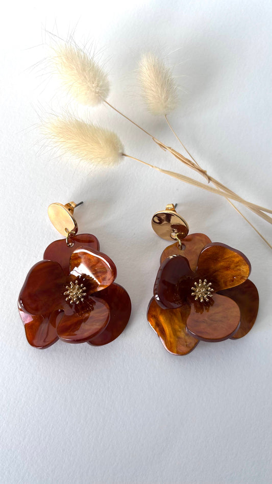 Boucles d'oreilles Floralia moka
