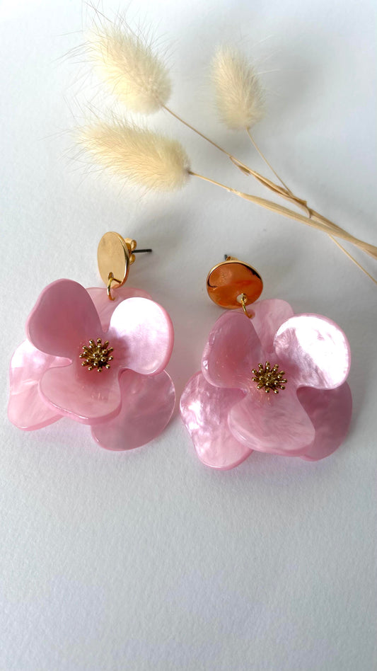 Boucles d'oreilles Floralia rose