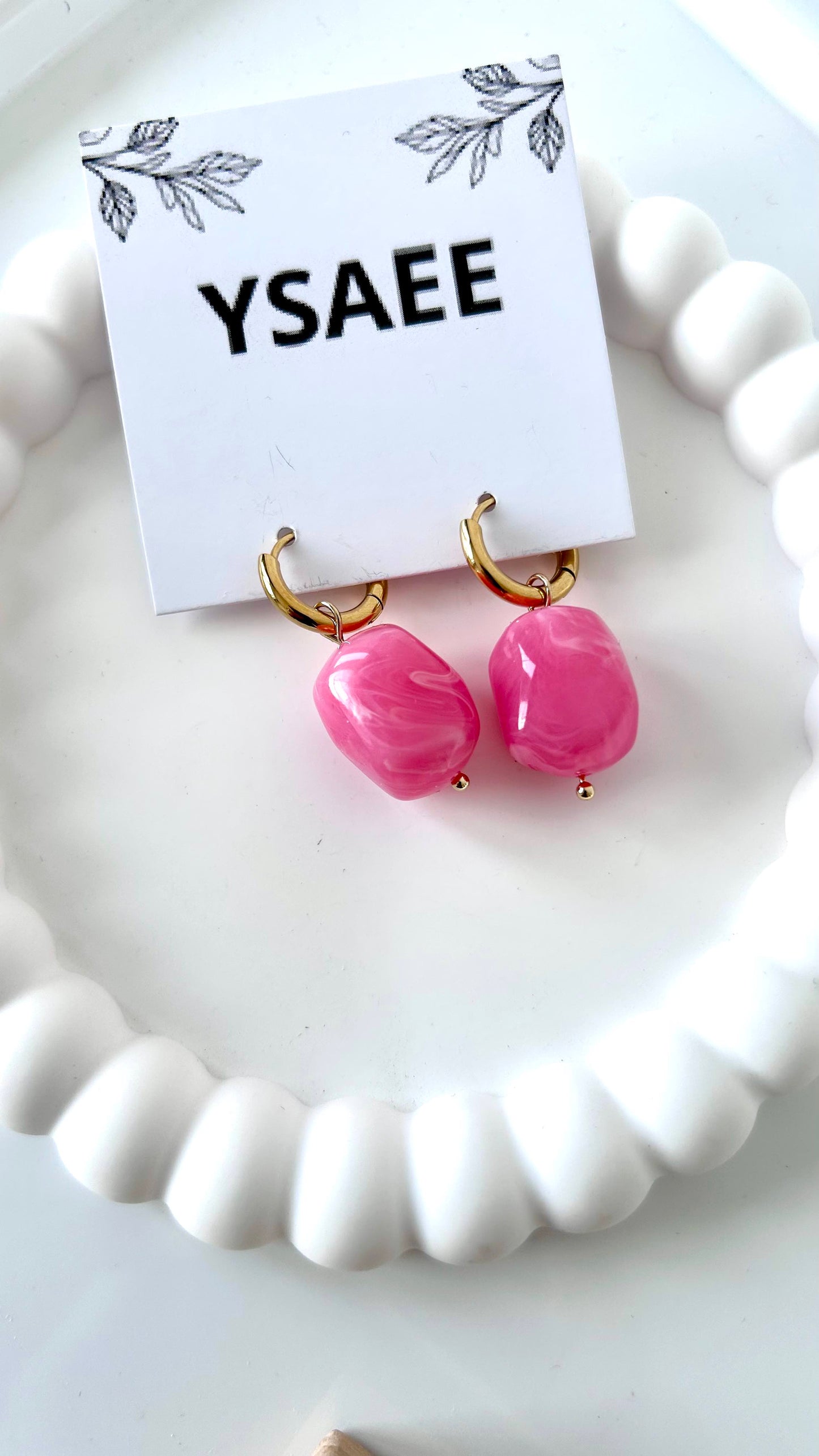 Boucles d'oreilles Lilou rose acidulées