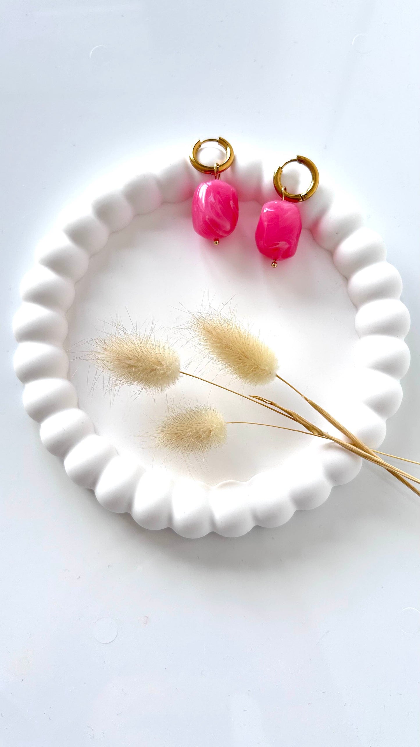 Boucles d'oreilles Lilou rose acidulées