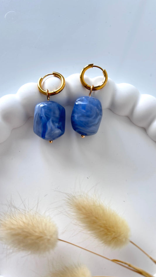 Boucles d'oreilles Lilou bleu glacier