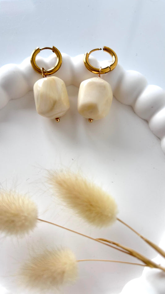 Boucles d'oreilles Lilou ivoire