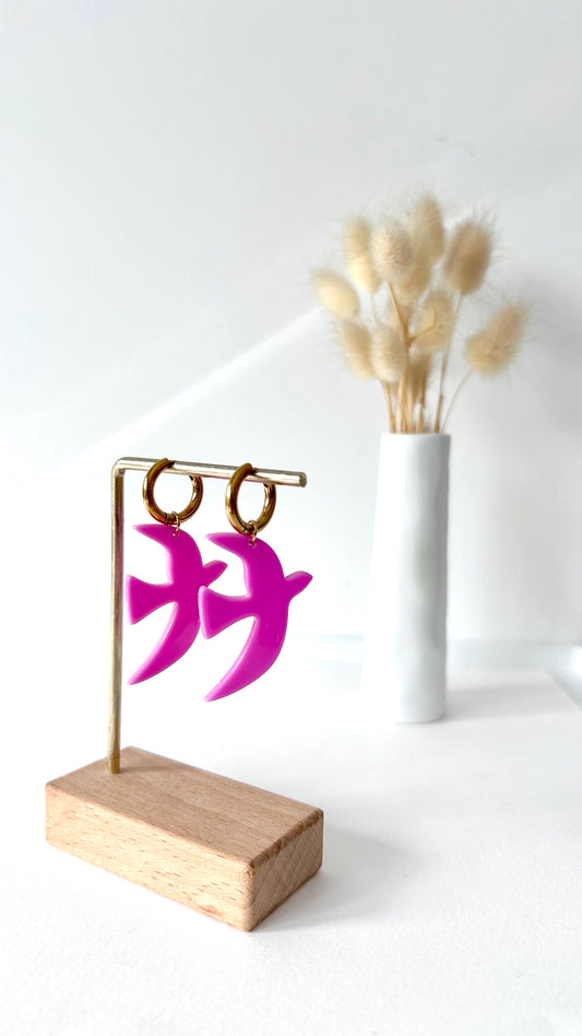 Boucles d'oreilles Liberty rose