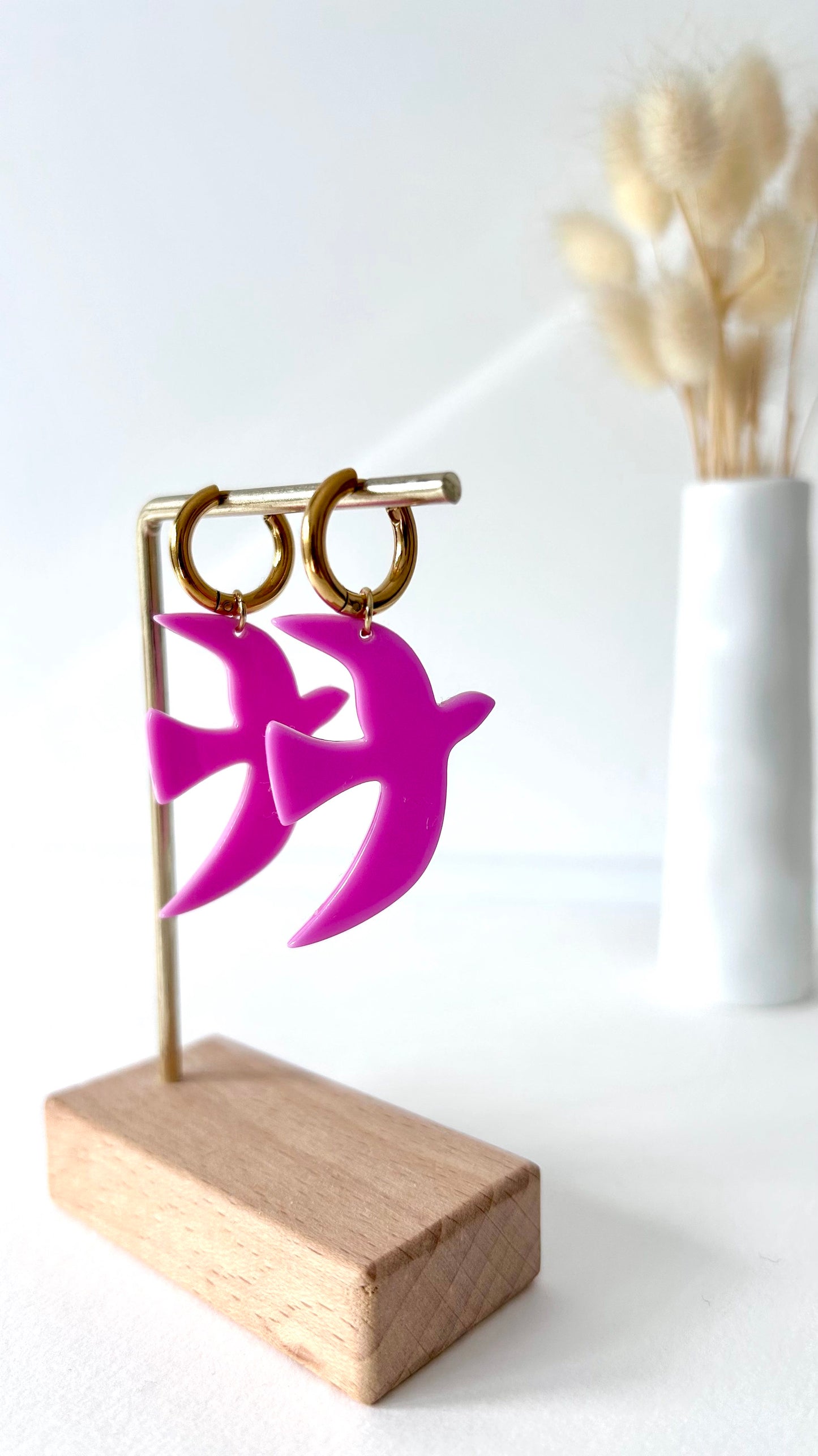 Boucles d'oreilles Liberty rose