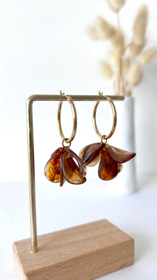 Boucles d'oreilles Floriane moka
