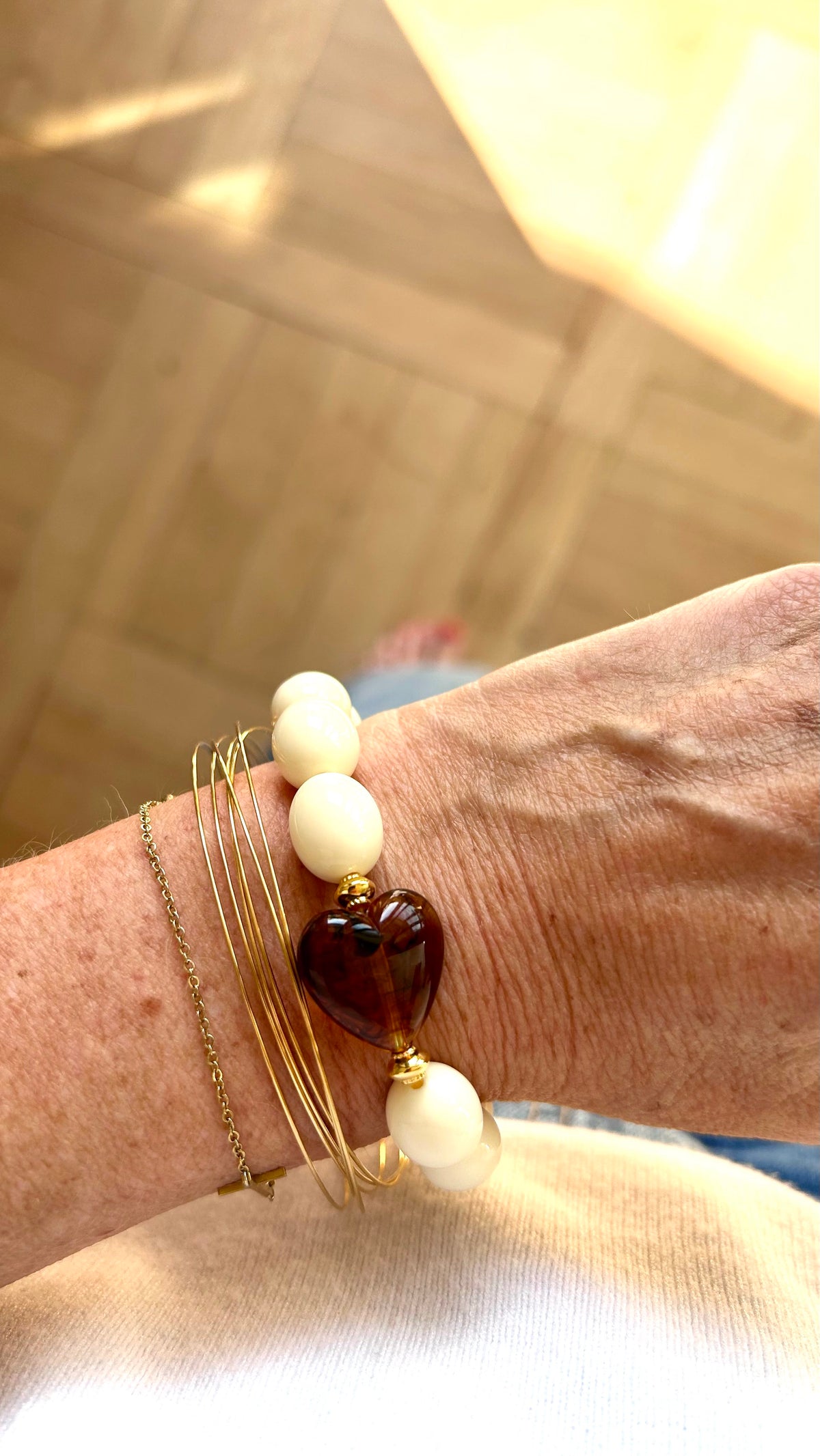 Bracelet Baby Amor crème