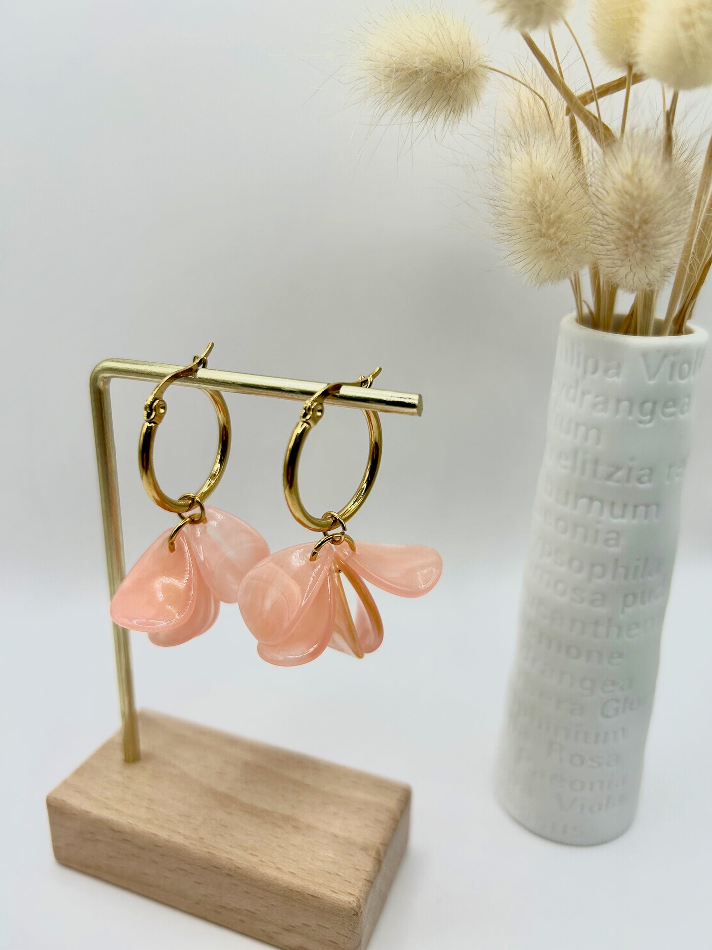 Boucles d'oreilles Floriane rose