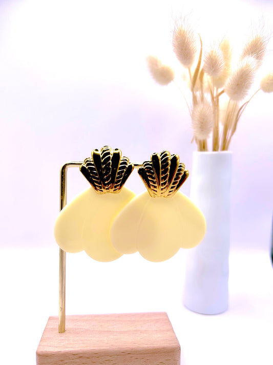 Boucles d'oreilles Flora crème