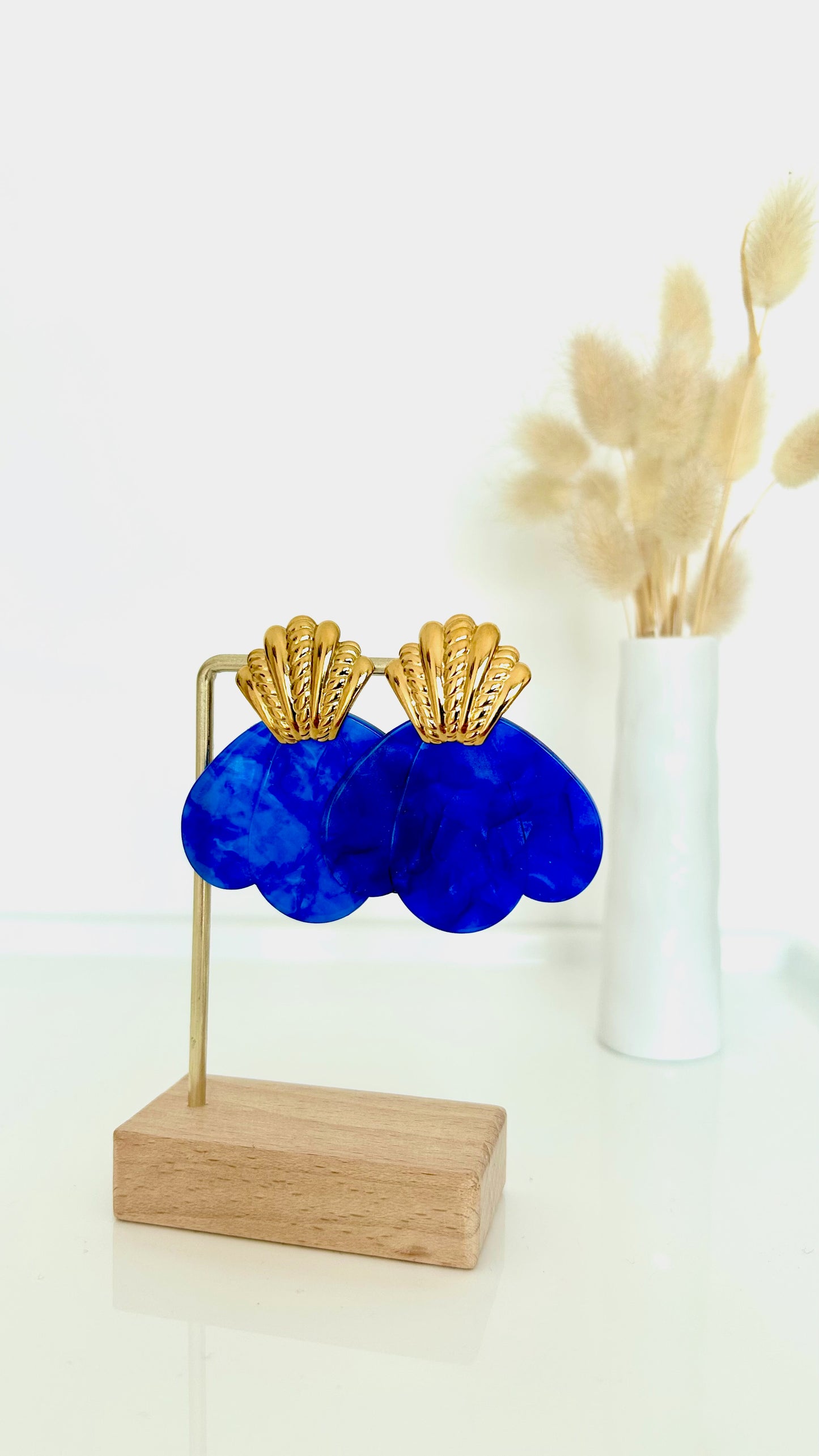 Boucles d'oreilles Flora bleu
