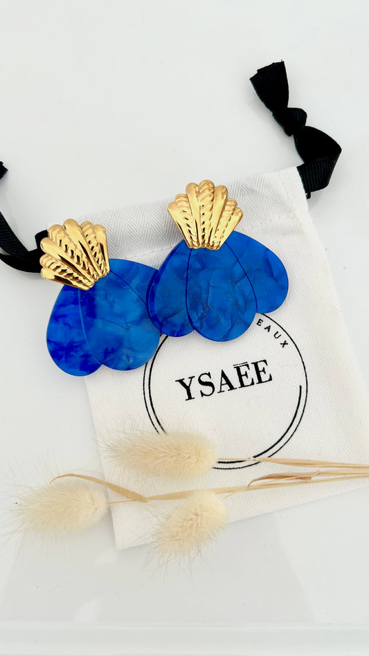 Boucles d'oreilles Flora bleu