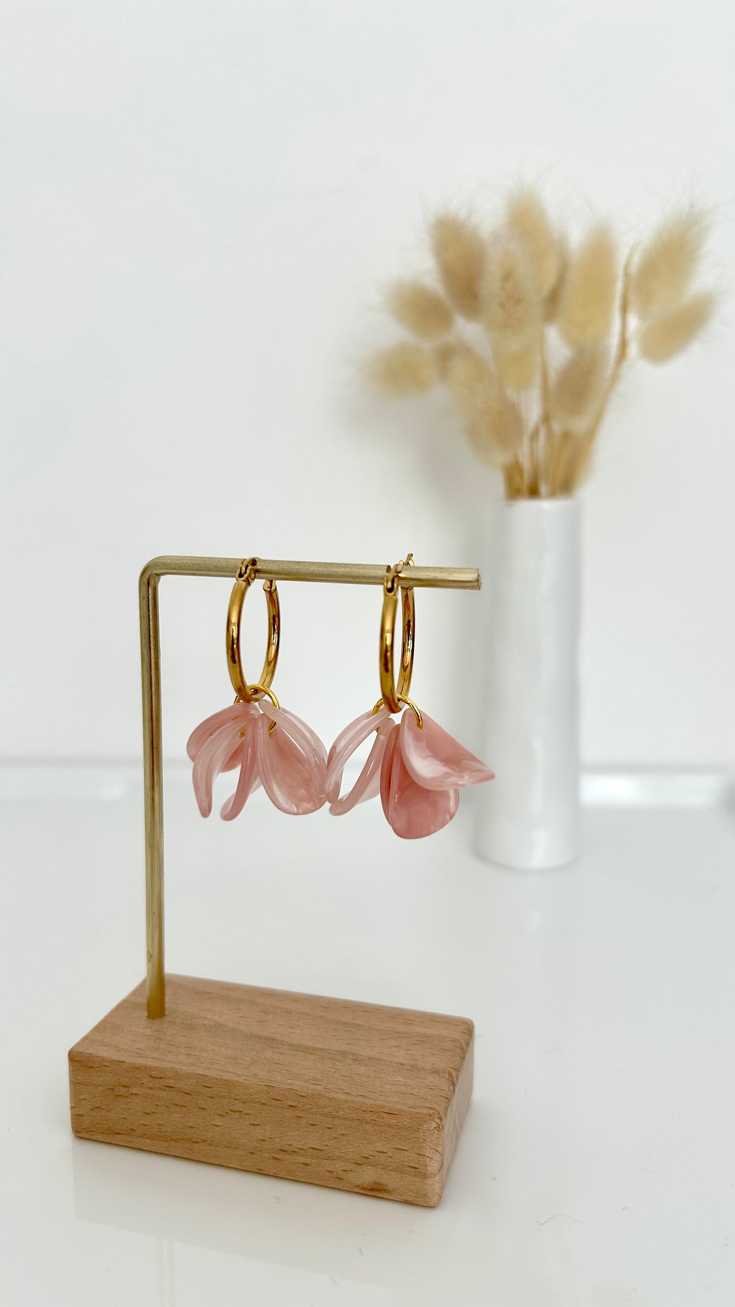 Boucles d'oreilles Floriane rose