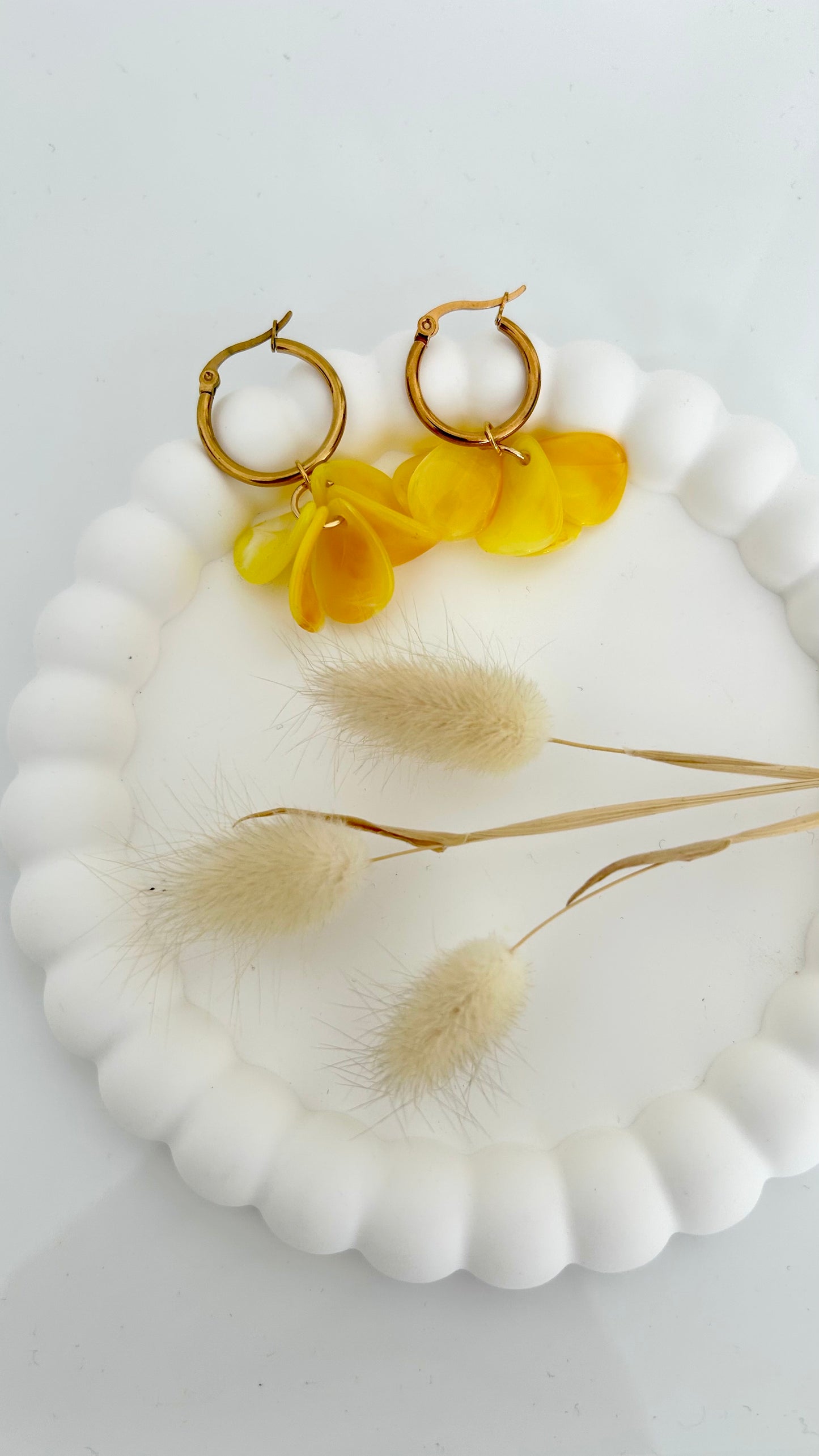 Boucles d'oreilles Floriane jaune