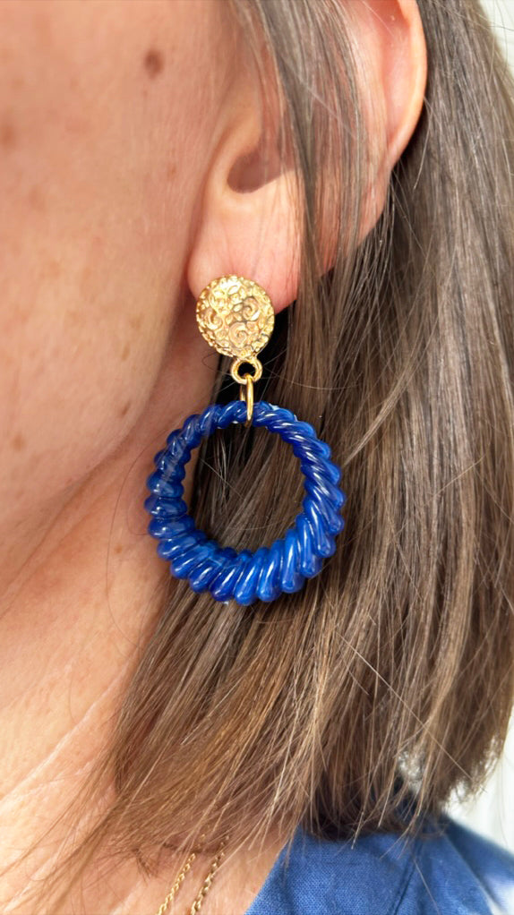 Boucles d'oreilles Heloïse marine